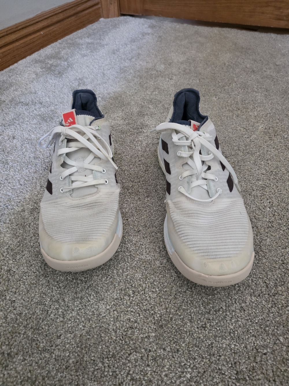 Adidas Men’s White & Navy Lightweight Volleyball Court Shoes